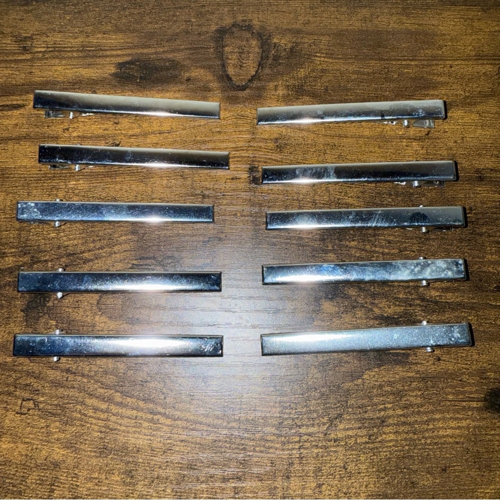 Set of Sleek Silver Tie Bars